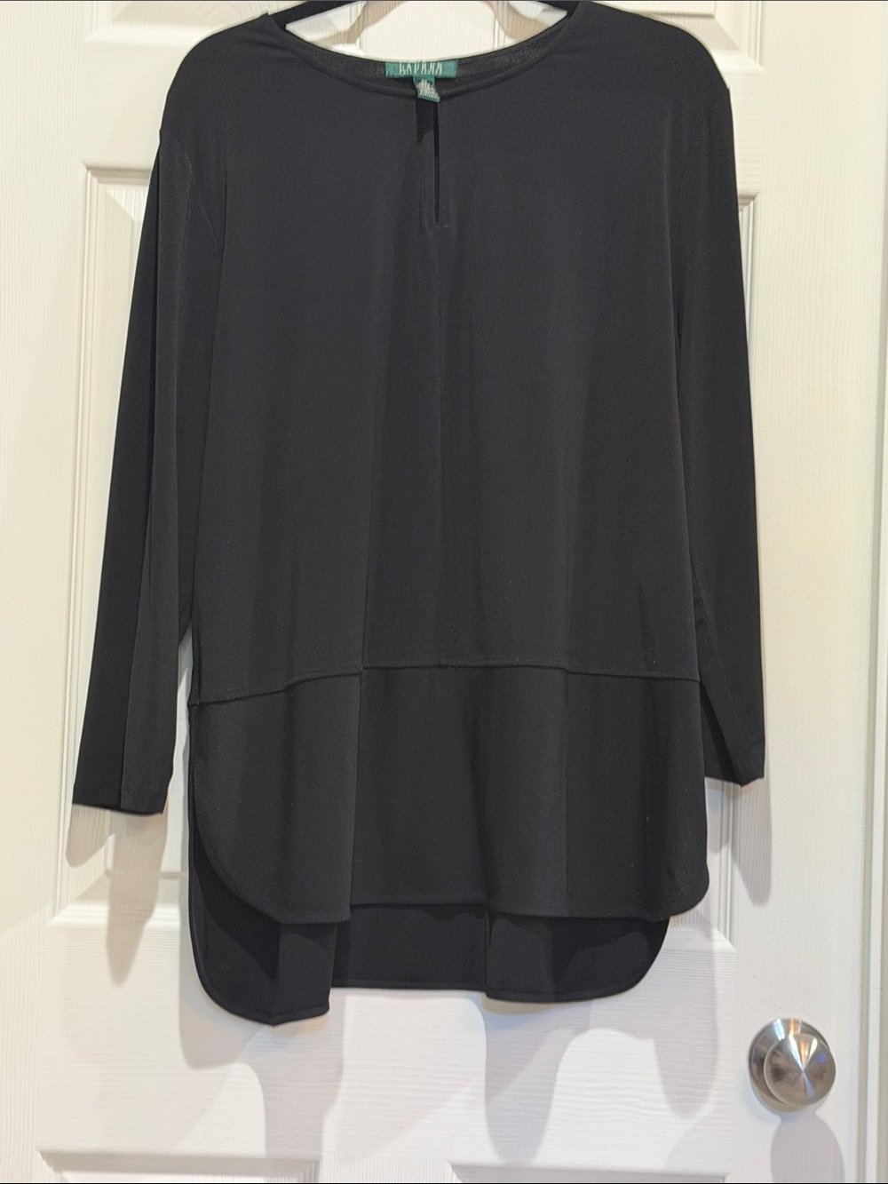 Lauren Ralph Lauren Black Layered Long-Sleeve Tunic Top
